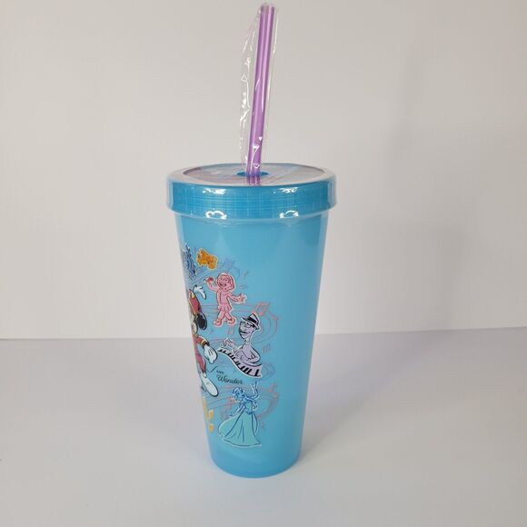 Disney Box Lunch 100 Years Music Sketch Plastic Cup Tumbler Color Changing 24oz - Picture 3 of 14